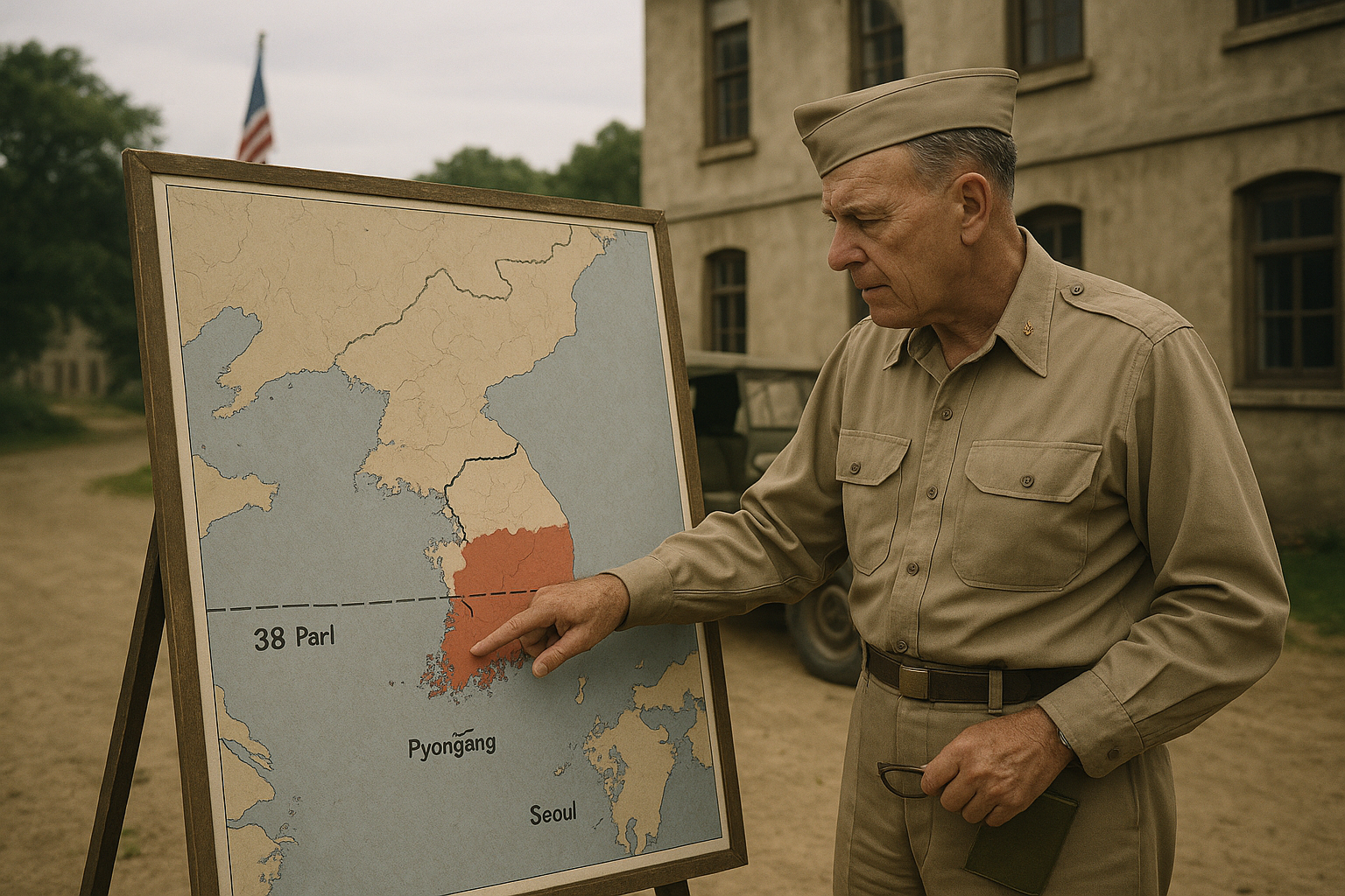 AI-generated historical illustration related to Why Did the Korean War Begin?