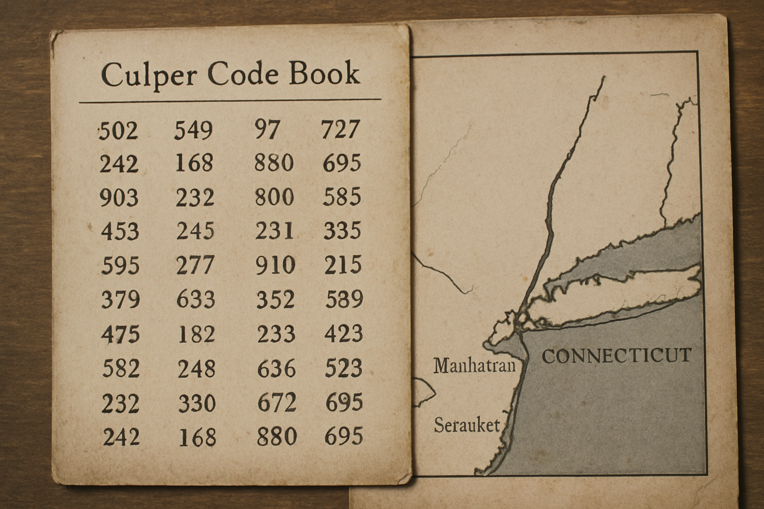 AI-generated historical illustration related to The Culper Spy Ring: Washington’s Secret Intelligence Network