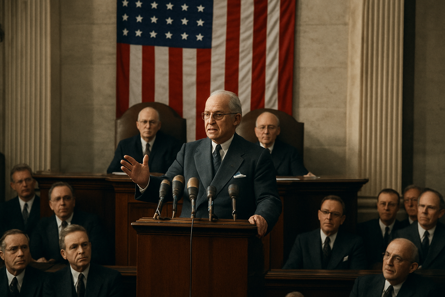 AI-generated historical illustration related to The Truman Doctrine and the Beginning of Containment