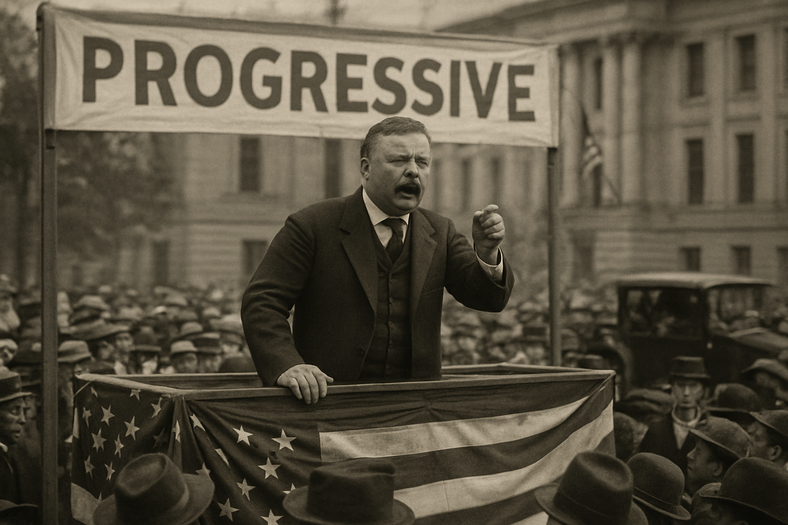 AI-generated historical illustration related to The 1912 Election: When a Former President Ran Again