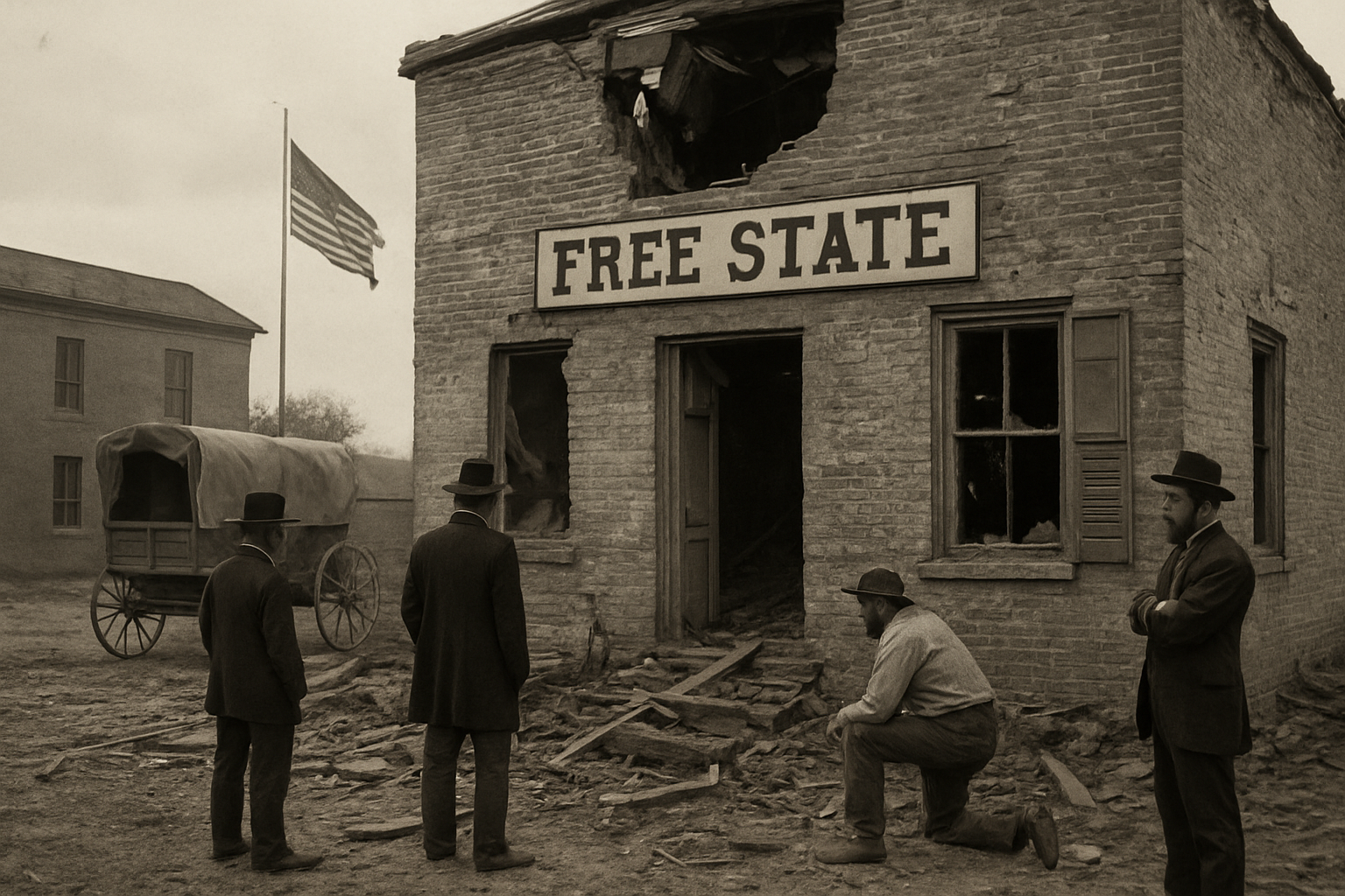 AI-generated historical illustration related to Bleeding Kansas: Violence Before the Civil War