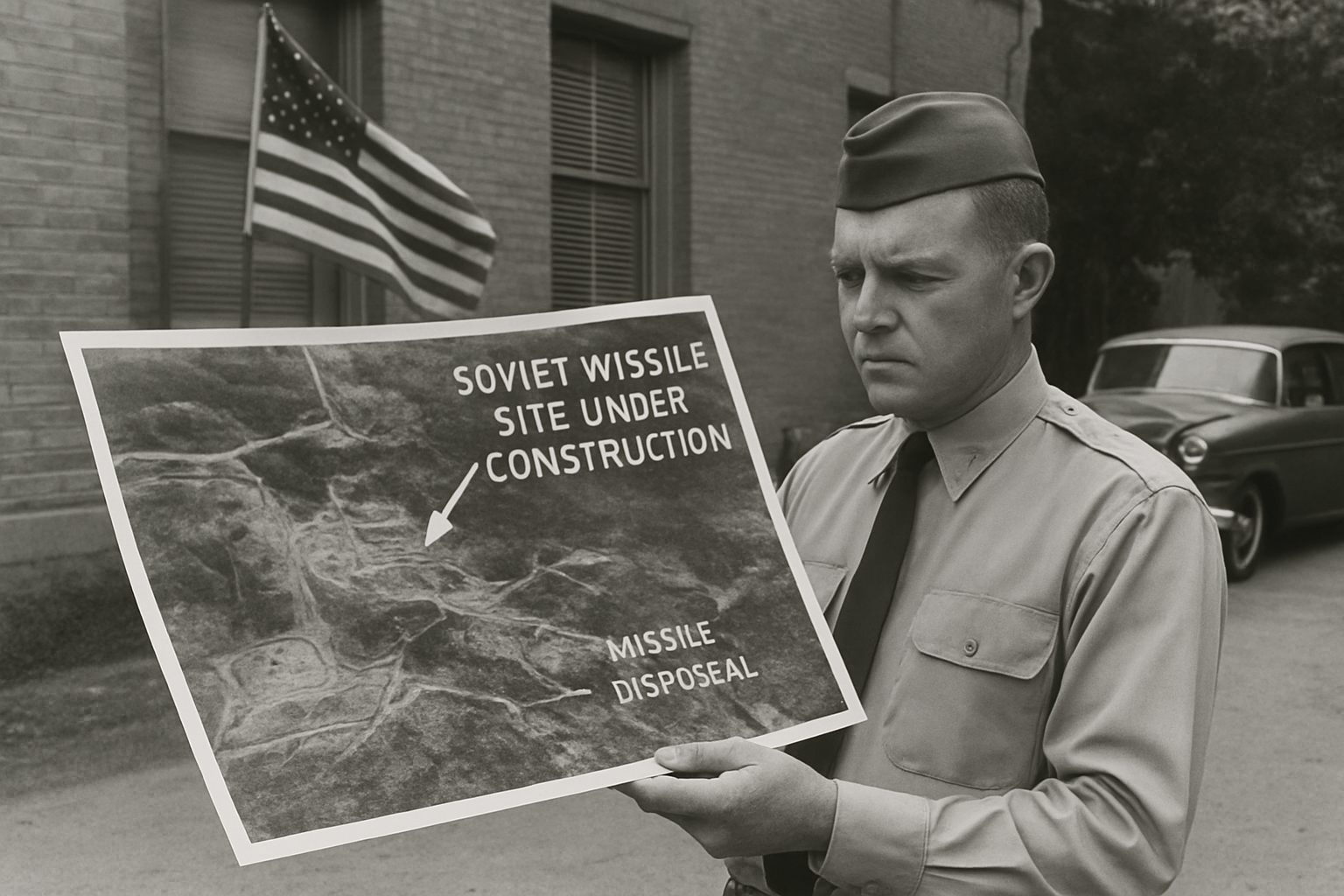 AI-generated historical illustration related to John F. Kennedy and the Cuban Missile Crisis
