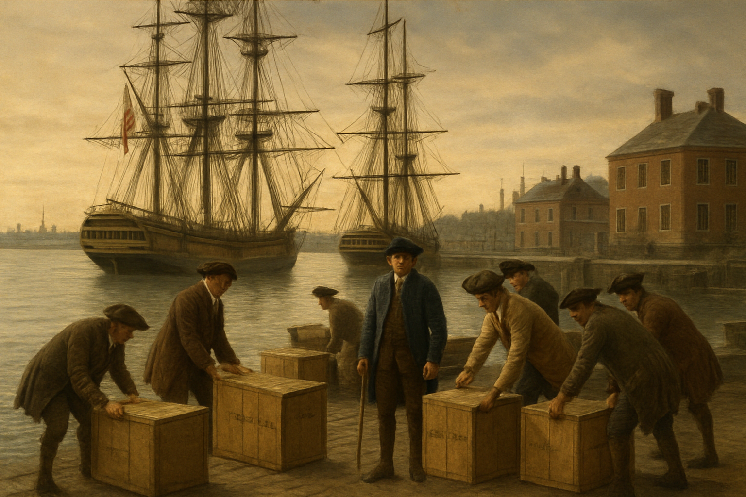 AI-generated historical illustration related to Why the Boston Tea Party Became a Turning Point