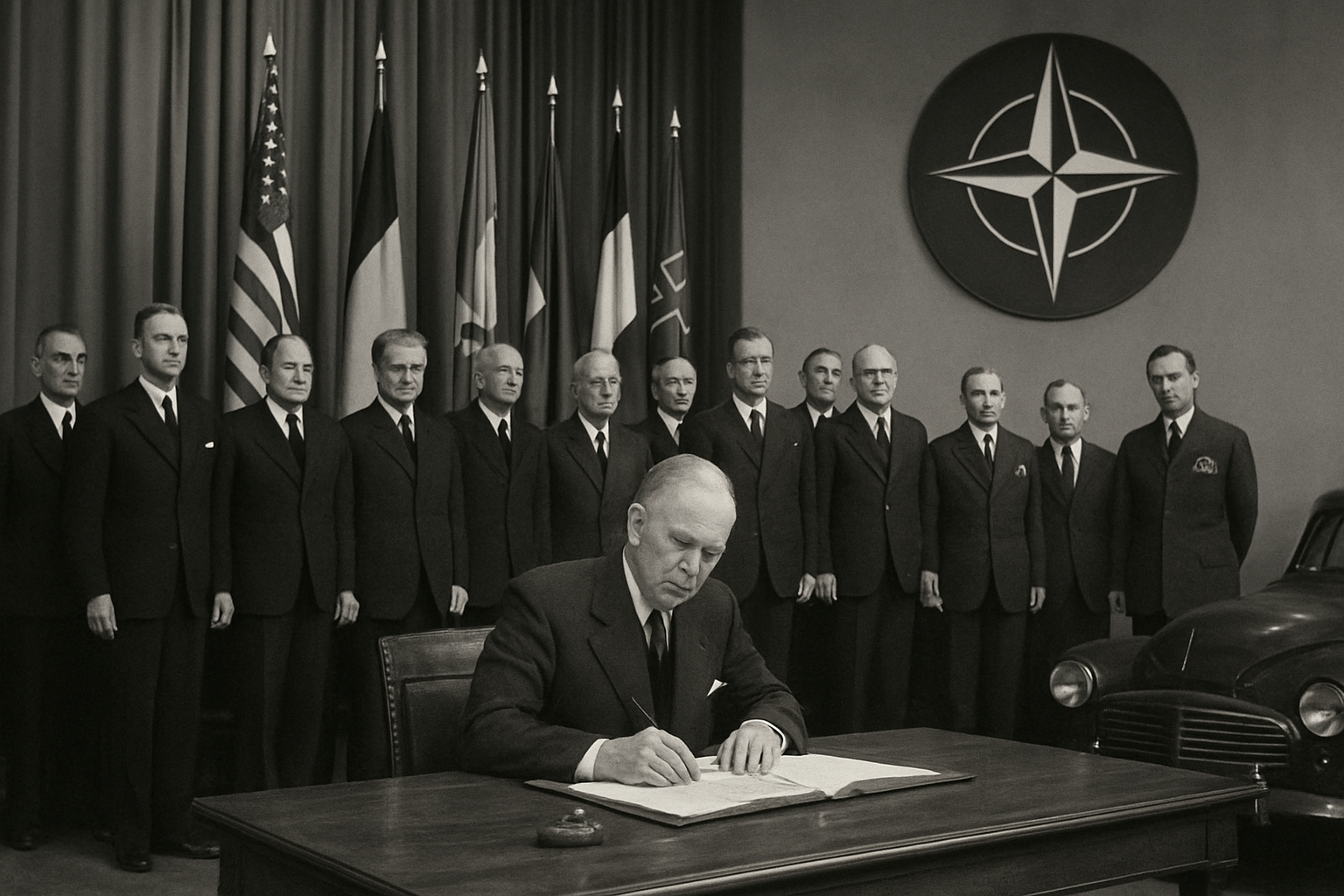 AI-generated historical illustration related to NATO: Why the United States Joined a Permanent Military Alliance