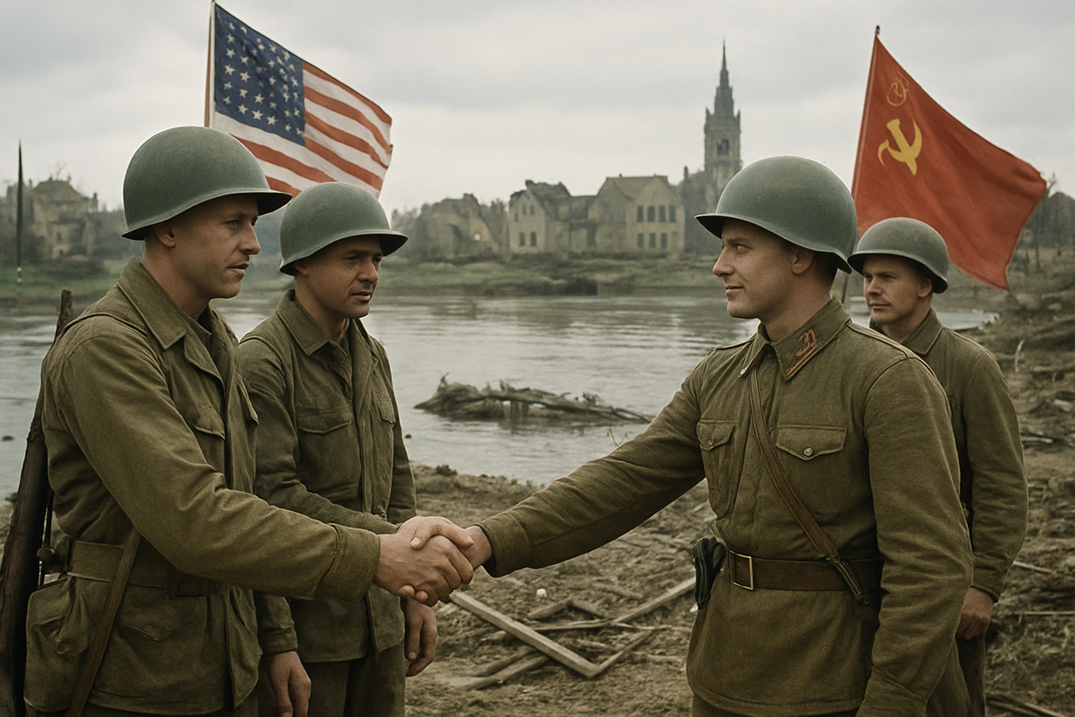 AI-generated historical illustration related to The Fall of Berlin and the End of Nazi Germany