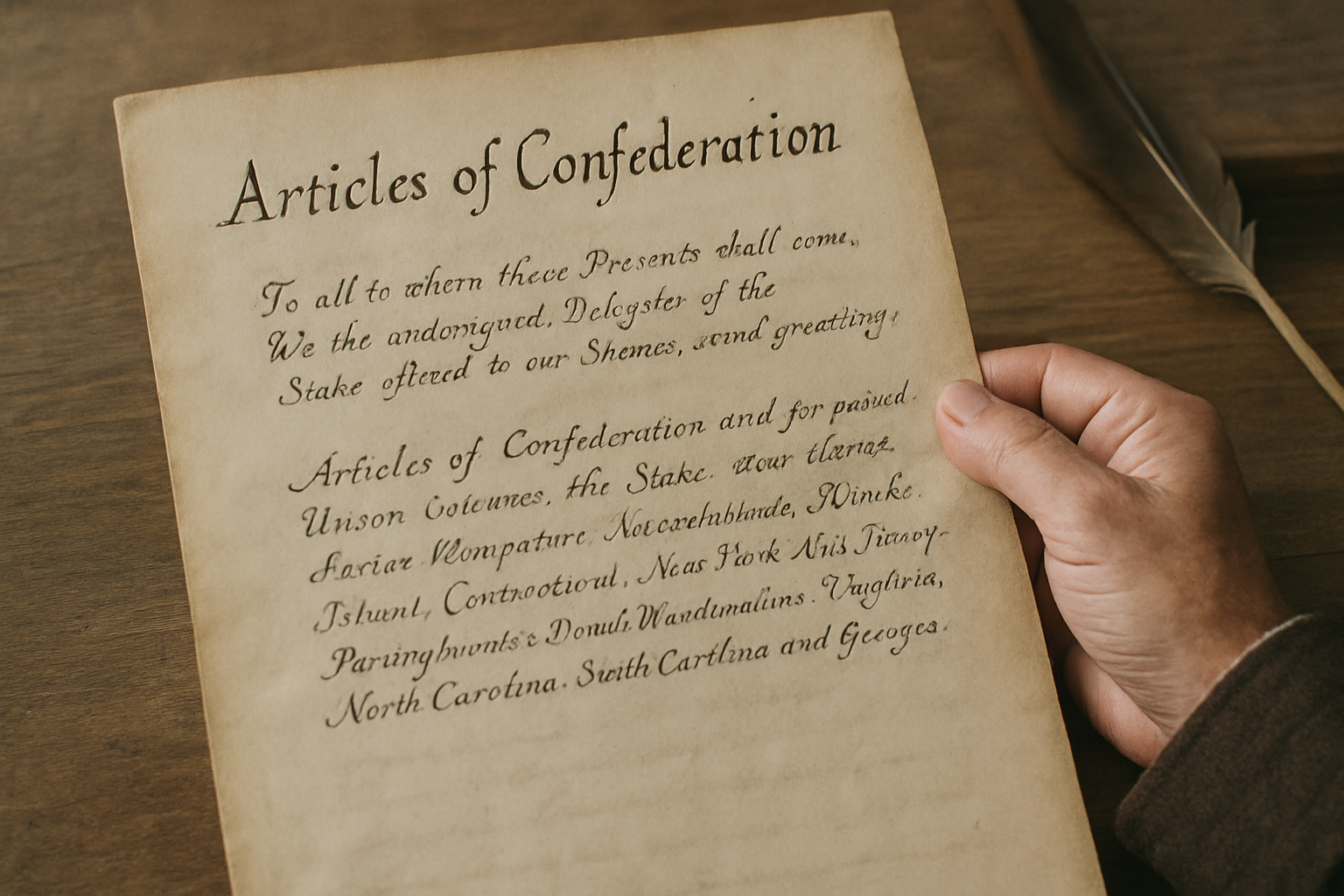 AI-generated historical illustration related to Why the Articles of Confederation Struggled to Hold America Together