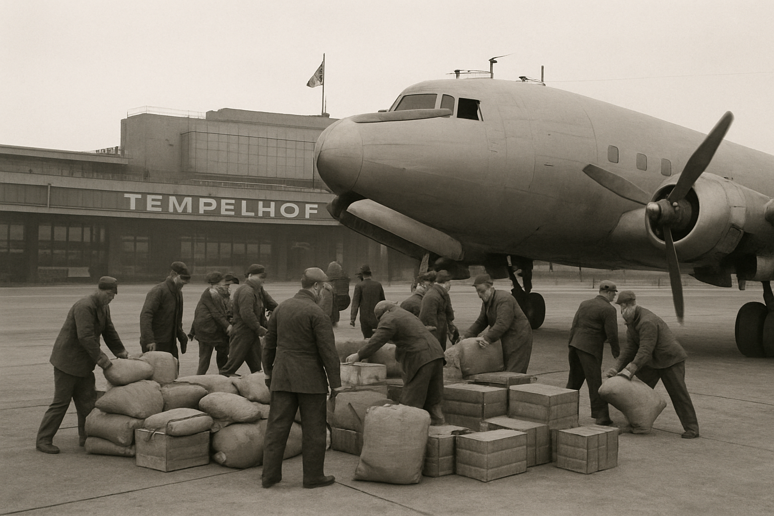 AI-generated historical illustration related to The Berlin Airlift: How America Supplied a Blockaded City