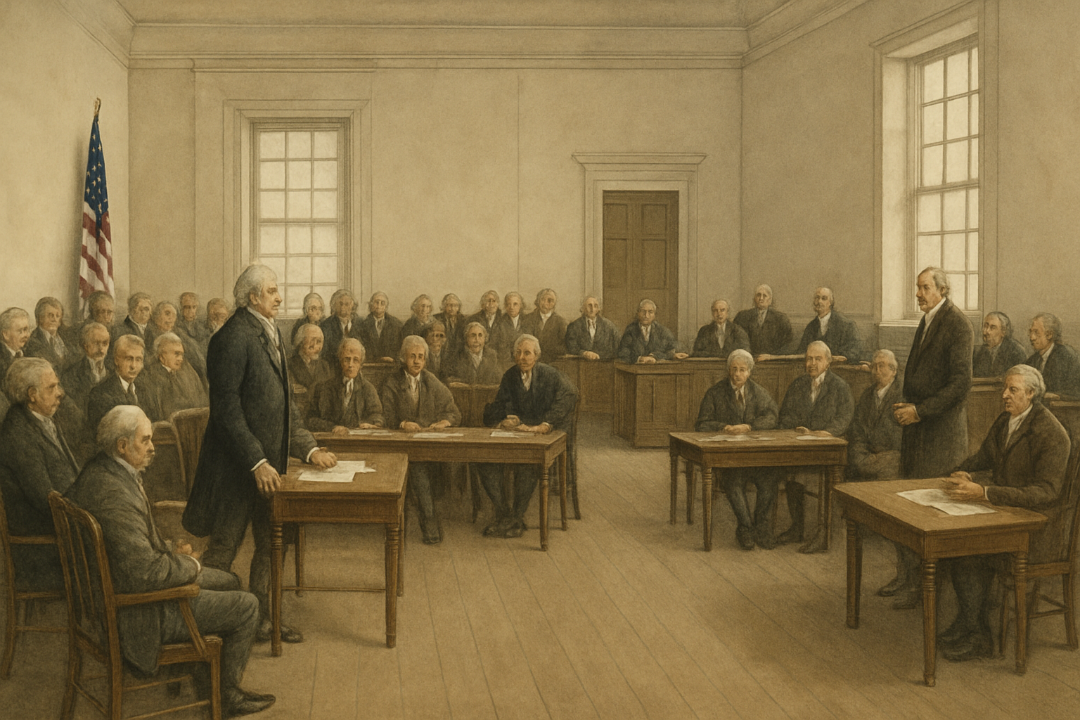 AI-generated historical illustration related to The Great Compromise: How Congress Got Two Chambers