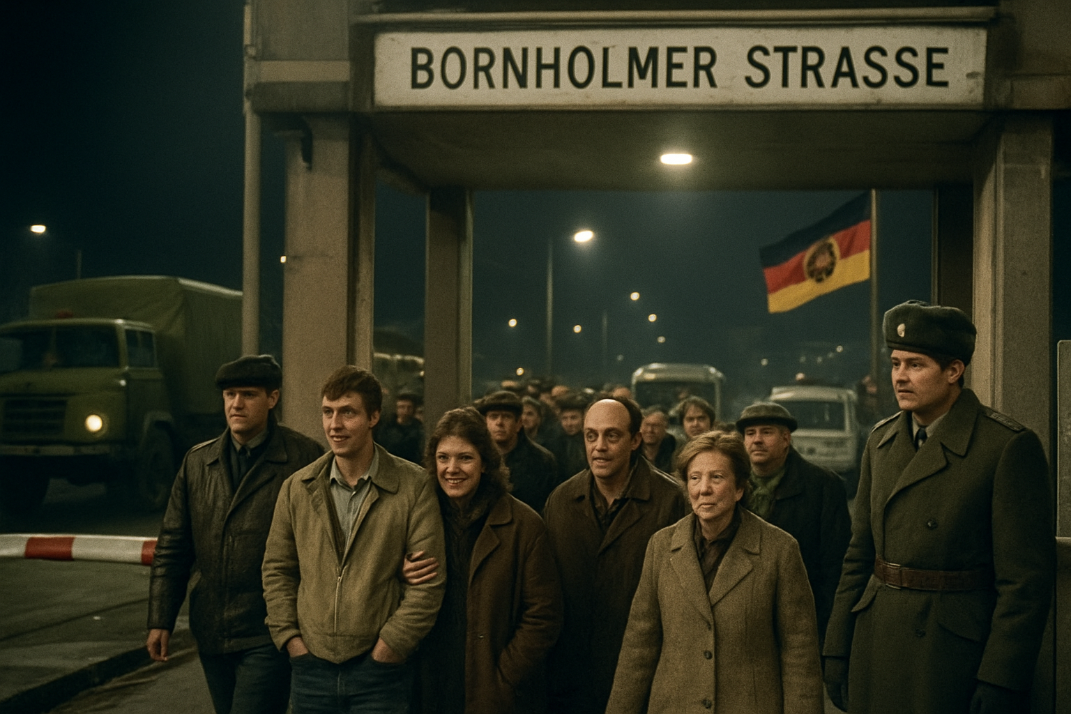 AI-generated historical illustration related to The Fall of the Berlin Wall and the End of an Era