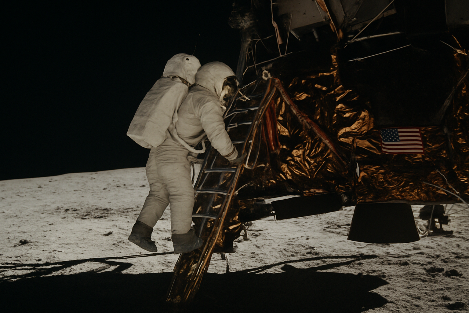 AI-generated historical illustration related to That's One Small Step for Man