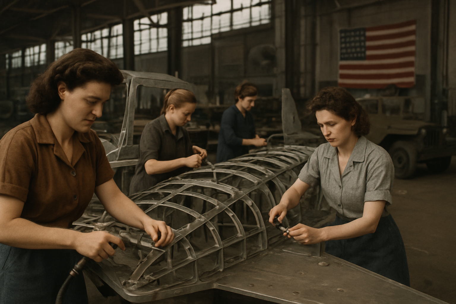 AI-generated historical illustration related to How World War II Changed Life for American Women
