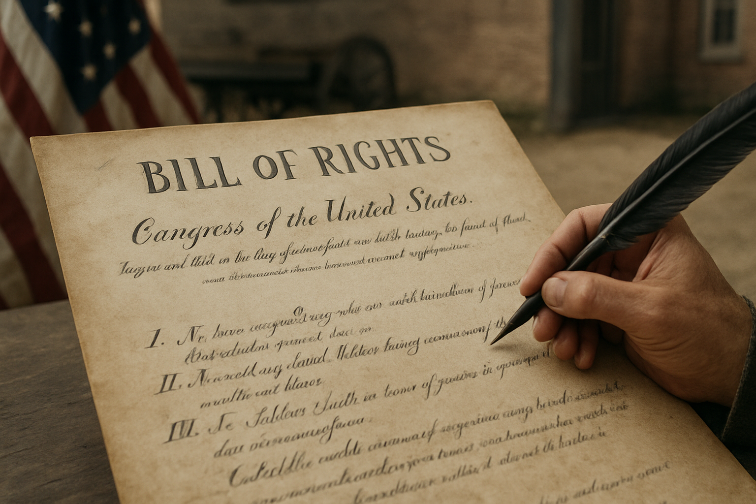 AI-generated historical illustration related to Why the Bill of Rights Was Added to the Constitution
