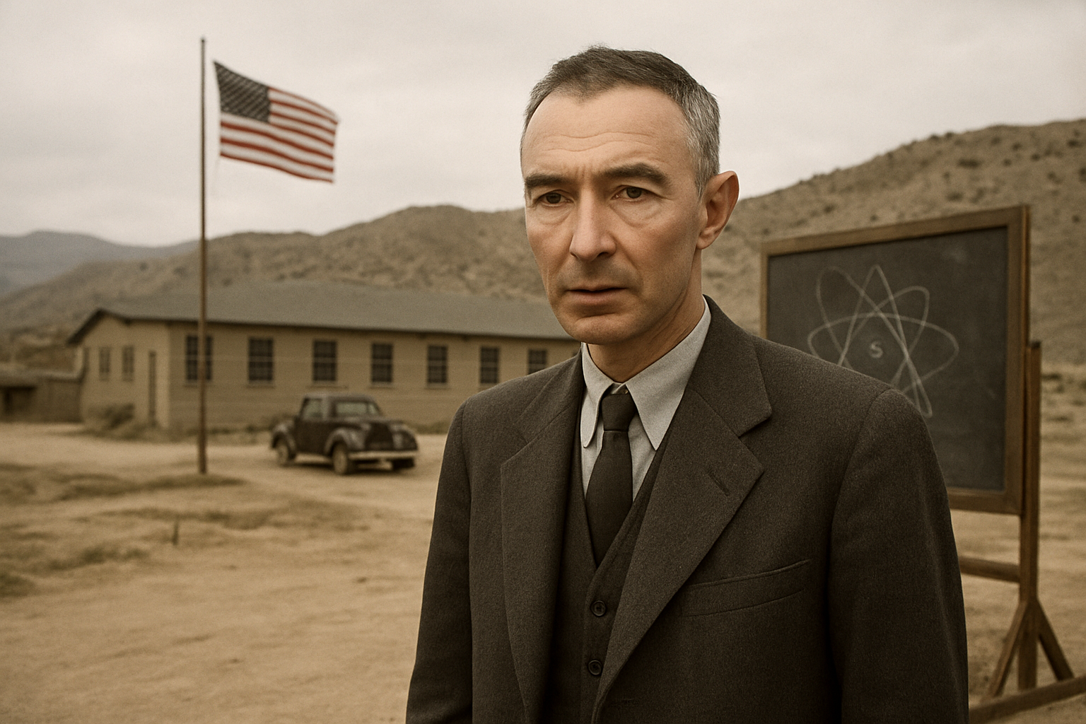 AI-generated historical illustration related to J. Robert Oppenheimer: The Man Behind the Atomic Bomb