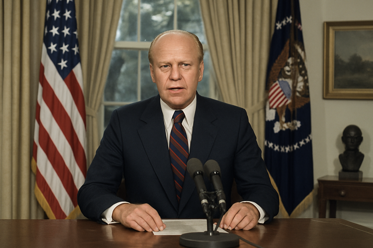 AI-generated historical illustration related to Why Gerald Ford Pardoned Richard Nixon