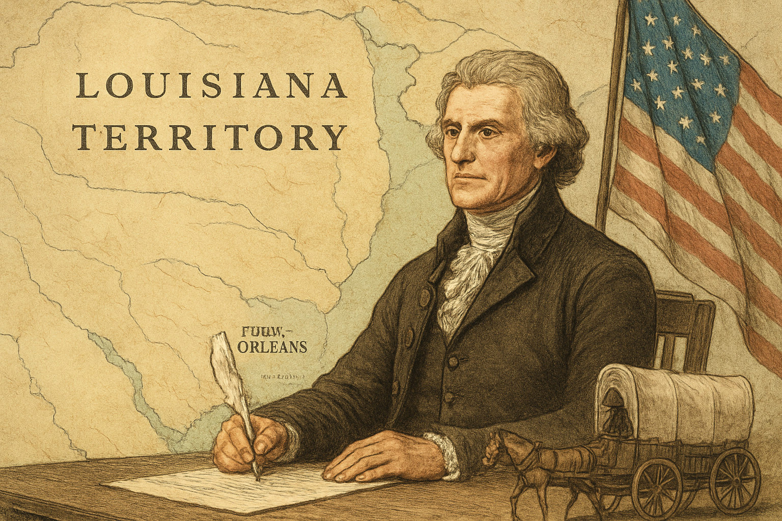AI-generated historical illustration related to The Louisiana Purchase: Why Jefferson Took the Deal