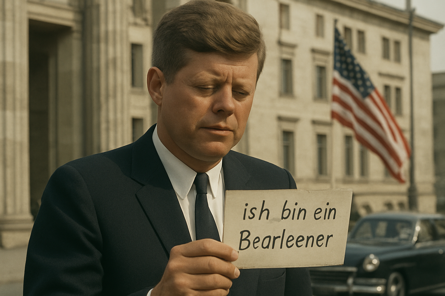 AI-generated historical illustration related to Ich bin ein Berliner: Kennedy in Cold War Berlin