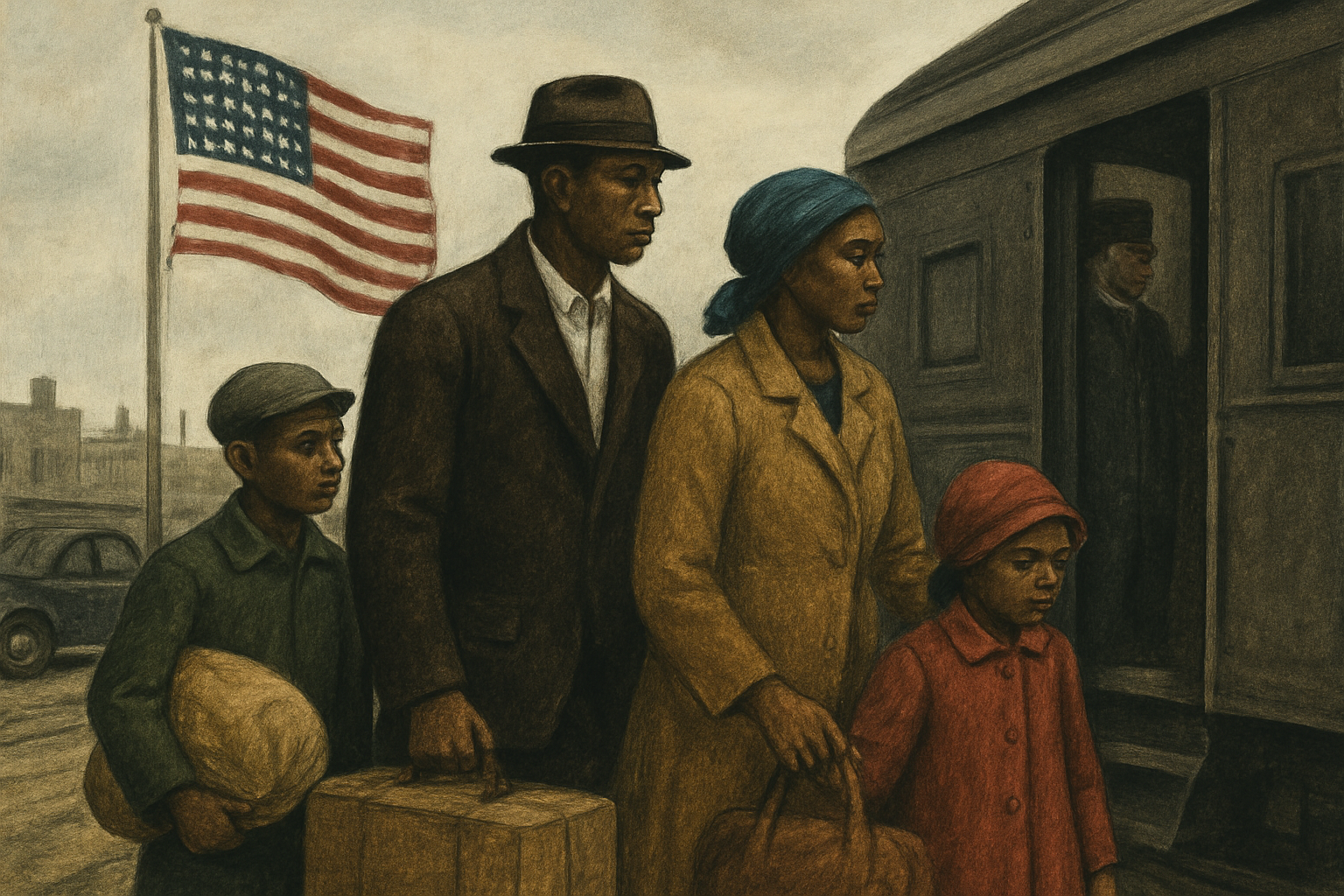 AI-generated historical illustration related to The Great Migration: How Millions of Black Americans Reshaped U.S. Cities