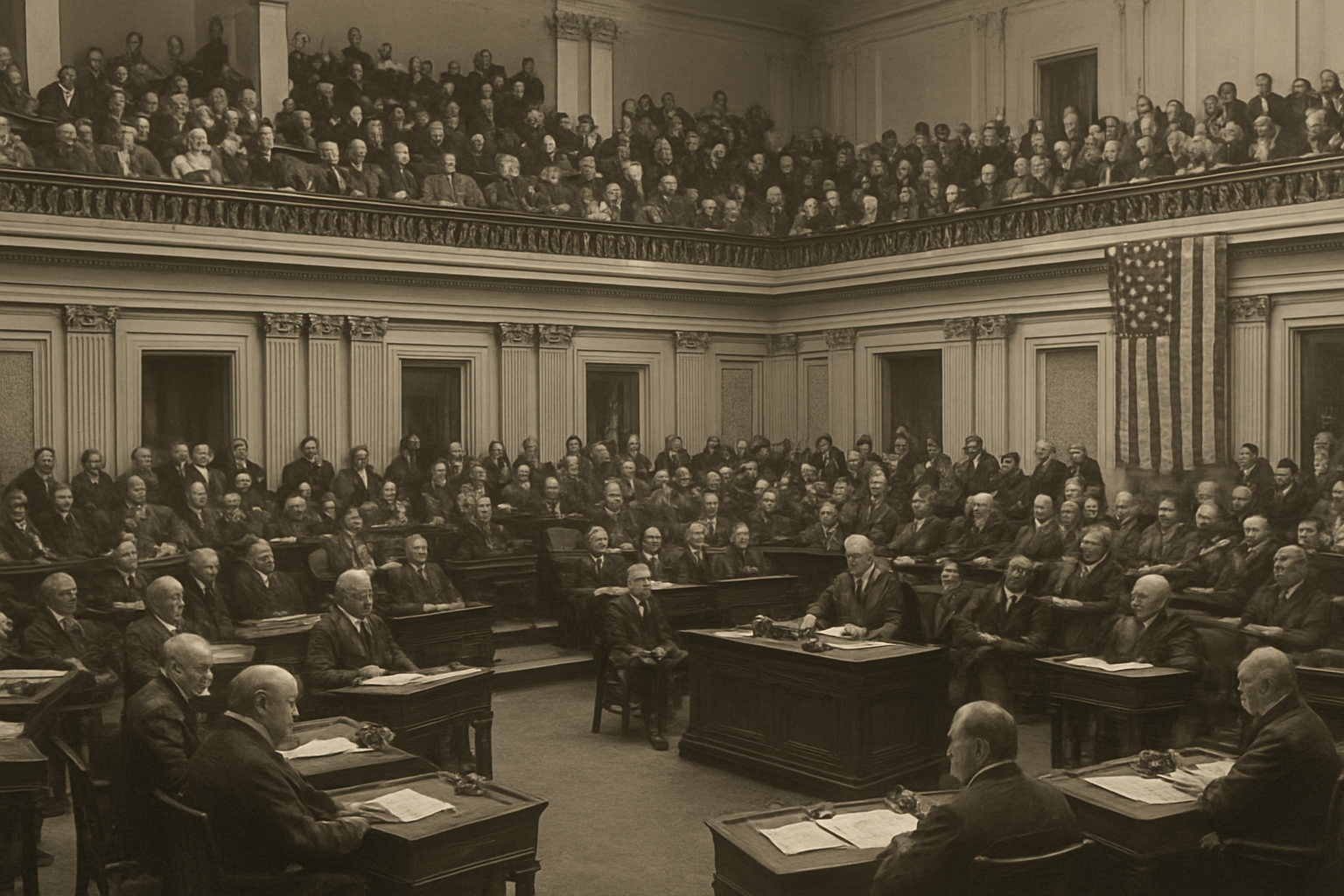 AI-generated historical illustration related to The Impeachment of Andrew Johnson: One Vote from Removal