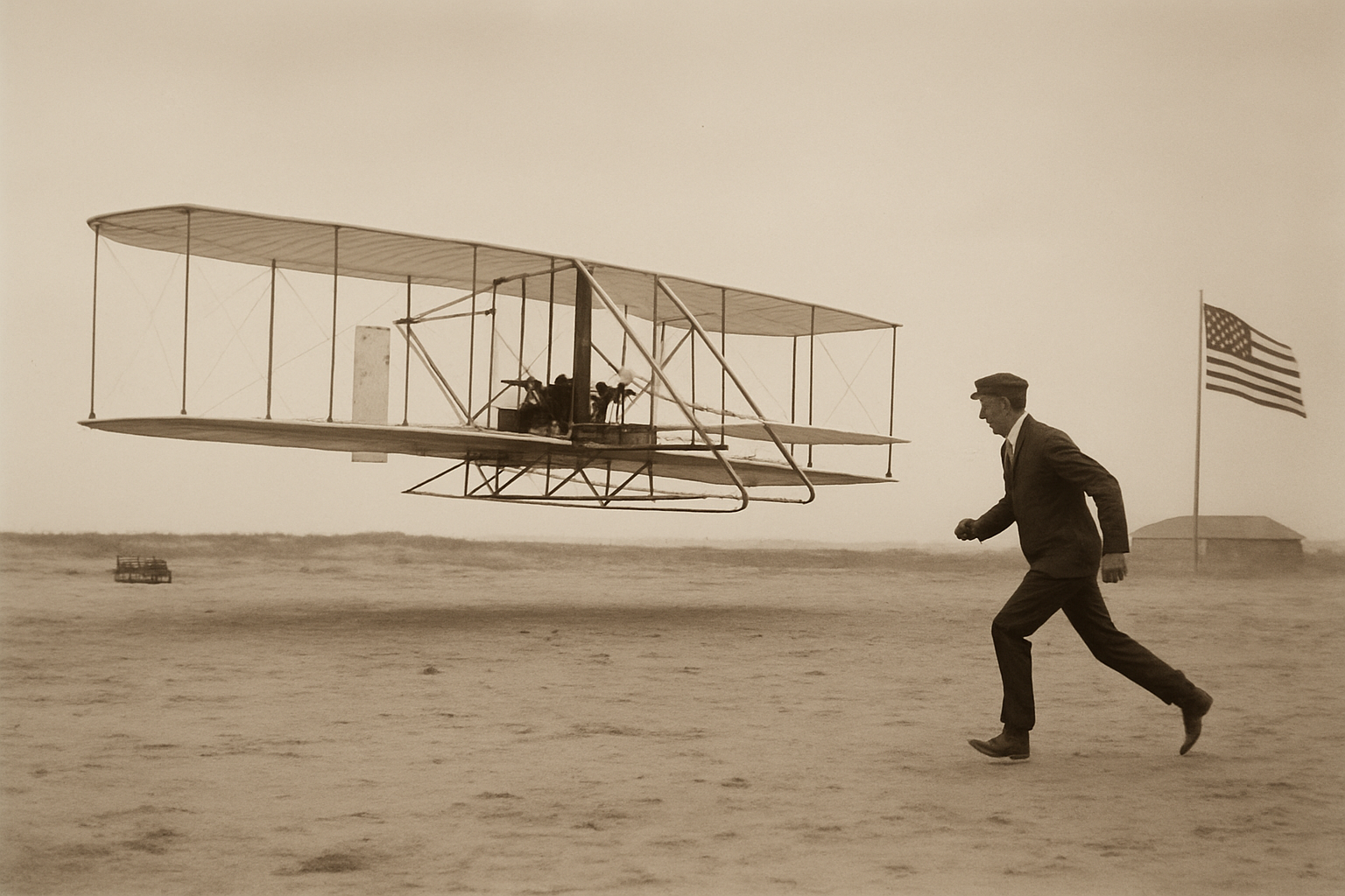 AI-generated historical illustration related to The Wright Brothers and the Birth of Powered Flight