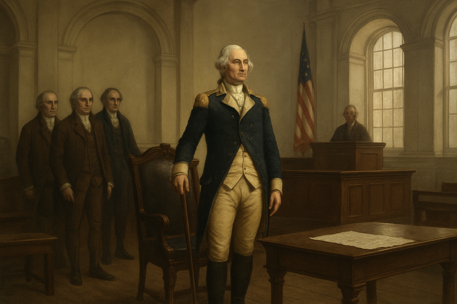 AI-generated historical illustration related to Why George Washington Walked Away from Power