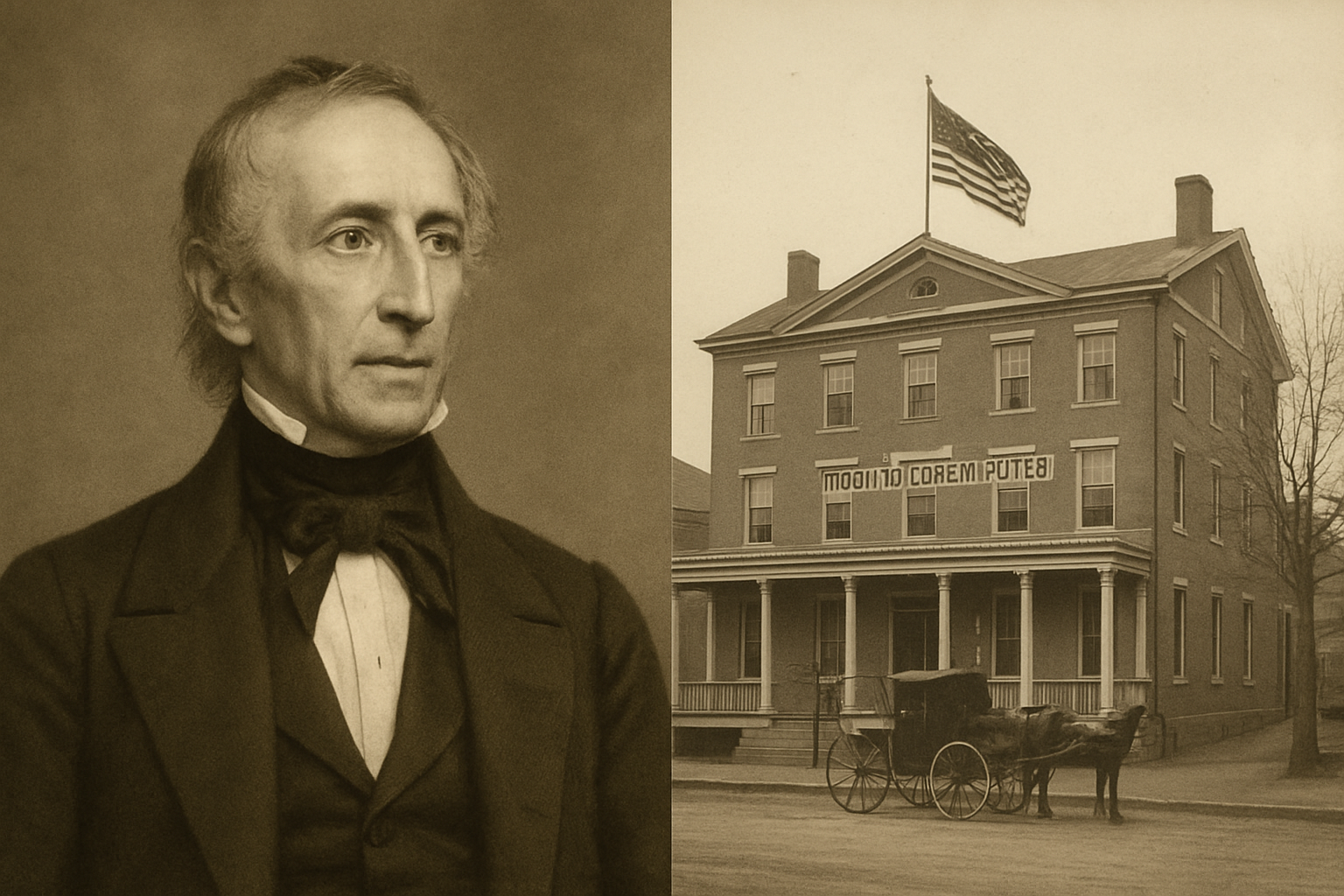 AI-generated historical illustration related to John Tyler and the Uncertain Rules of Presidential Succession